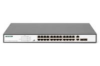 Digitus DN-95343 netwerk-switch Unmanaged Fast Ethernet (10/100) Power over Ethernet (PoE) 1U Zwart, Zilver - thumbnail