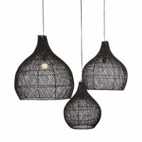 Originele Home Lampenkappen Bawang Zwart - Set Van 3