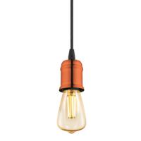 Eglo Hanglamp Yorth pendel koperbruin met zwart snoer 32539