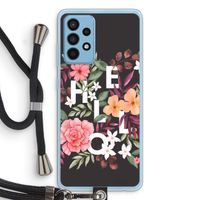 Hello in flowers: Samsung Galaxy A52 Transparant Hoesje met koord