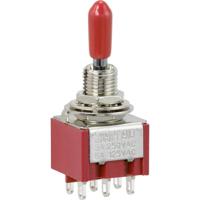 TRU COMPONENTS TC-9354000 Wipschakelaar 250 V/AC 3 A 2x aan/uit/aan Continu/0/continu 1 stuk(s) - thumbnail