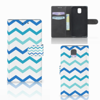 Samsung Galaxy Note 3 Telefoon Hoesje Zigzag Blauw
