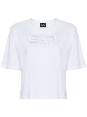 Ea7 Emporio Armani T-shirt met geborduurd logo - Wit