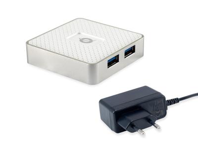 Conceptronic HUBBIES03W interface hub USB 3.2 Gen 1 (3.1 Gen 1) Micro-B 5000 Mbit/s Wit
