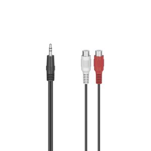 Hama 00205185 Cinch / Jackplug Audio Adapter [1x Jackplug male 3,5 mm - 2x Cinch-koppeling] Zwart