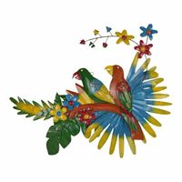 Metalen Wanddecoratie Tropische Vogels - thumbnail