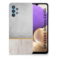 Samsung Galaxy A32 5G Bumper Hoesje Wood Concrete