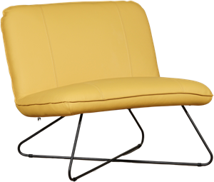 Gele leren industriële fauteuil zonder armleuning Smile - Toledo Leer Giallo (geel leer)