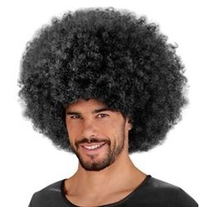 Pruik Afro Jimmy zwart oversized