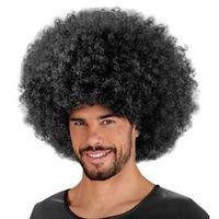 Pruik Afro Jimmy zwart oversized - thumbnail