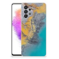 Samsung Galaxy A73 5G TPU Siliconen Hoesje Marble Blue Gold