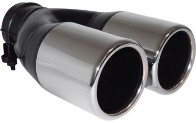 AutoStyle uitlaatsierstuk dubbel rond >60 mm 22 cm RVS chroom AutoStyle uitlaatsierstuk dubbel rond >60 mm 22 cm RVS chroom