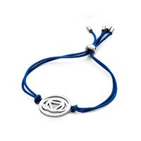 CO88 Collection Chakra 8CB 90209 Armband met Stalen Element - Third Eye Chakra Ø 20 mm - One-size - Donker Blauw