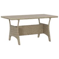 Tuintafel 120x70x66 cm poly rattan grijs