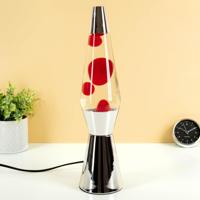 Bullet lavalamp zilver met rode lava