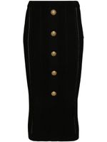 Balmain jupe mi-longue à design nervuré - Noir