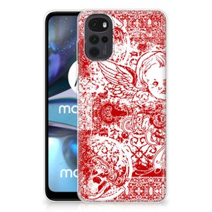 Silicone Back Case Motorola Moto G22 Angel Skull Rood