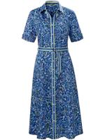 Jurk in overhemdmodel bloemenprint Van Basler blauw