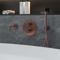 Saniclear Copper inbouw badkraan rond geborsteld koper