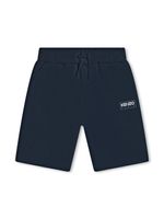 Kenzo Kids short en coton à logo imprimé - Bleu