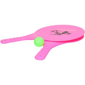 Summertime Beachball set - buitenspeelgoed - fuchsia roze - Rackets/batjes en bal - Tennis ballenspel