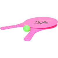 Summertime Beachball set - buitenspeelgoed - fuchsia roze - Rackets/batjes en bal - Tennis ballenspel - thumbnail