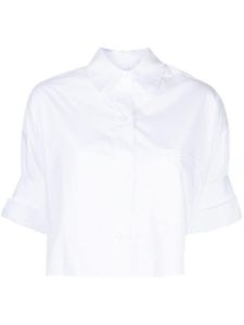 TWP chemise crop en coton à manches retroussées - Blanc