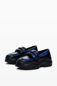 Chunky leren mocassins - BLACK - 39