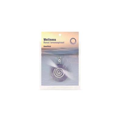 Amethist Donut Levensspiraal met Edelsteen en Donuthanger Amethist Donut Levensspiraal met Edelsteen en Donuthanger