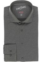 Pure Functional Slim Fit Jersey shirt zwart, Effen