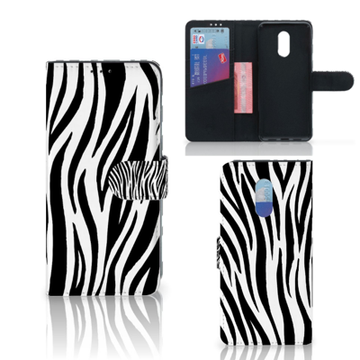 OnePlus 7 Telefoonhoesje met Pasjes Zebra OnePlus 7 Telefoonhoesje met Pasjes Zebra