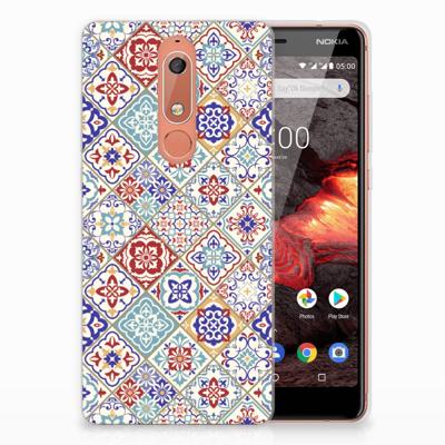 Nokia 5.1 (2018) TPU Siliconen Hoesje Tiles Color Nokia 5.1 (2018) TPU Siliconen Hoesje Tiles Color