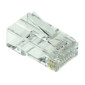 ACT RJ45 (8P/8C) CAT6 easyconnect unshielded modulaire doorsteek connector voor ronde kabel met mass