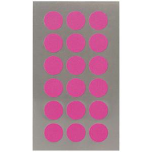 Hobby stickers - 144x stuks - D15 mm - neon roze ronde stickers - Kantoor stickers - Scrapbook