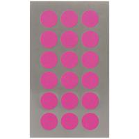 Hobby stickers - 144x stuks - D15 mm - neon roze ronde stickers - Kantoor stickers - Scrapbook - thumbnail