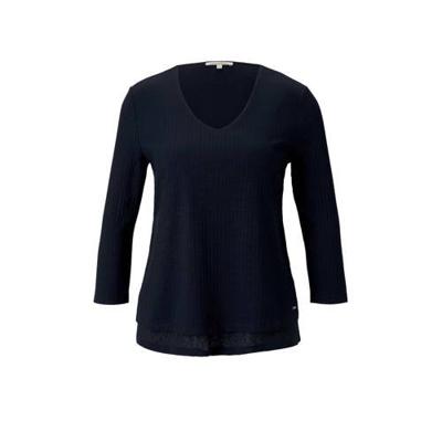Tom Tailor Denim top met textuur donkerblauw