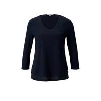 Tom Tailor Denim top met textuur donkerblauw