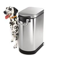 simplehuman CW1886 30L 15KG grote huisdier hond droog voedsel opslag container bak, deksel gemonteerde maatschep, luchtdichte afdichting, huisdierbestendig slot, verwijderbare BPA-vrije binnenemmer,
