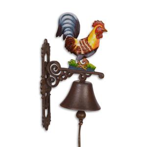 A PAIR OF CAST IRON ROOSTER BELLS