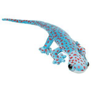 Nature Planet Knuffeldier Gekko Hagedis - zachte pluche stof - premium knuffels - blauw - 62 cm