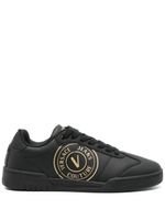 Versace Jeans Couture baskets en cuir à logo imprimé - Noir