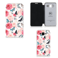 Samsung Galaxy Grand Prime Hoesje Butterfly Roses