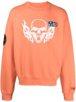 Heron Preston sweat en coton à imprimé tête de mort - Orange - thumbnail