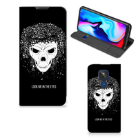 Mobiel BookCase Motorola Moto G9 Play Skull Hair - thumbnail