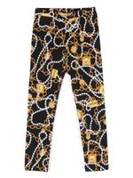 Moschino Kids legging à imprimé chaînes - Noir - thumbnail