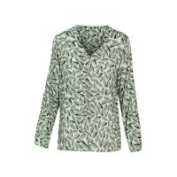 Cassis top met all over print groen