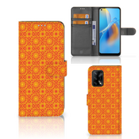 OPPO A74 4G Telefoon Hoesje Batik Oranje