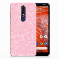Nokia 3.1 Plus TPU Case White Flowers