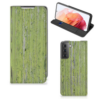 Samsung Galaxy S21 Book Wallet Case Green Wood - thumbnail