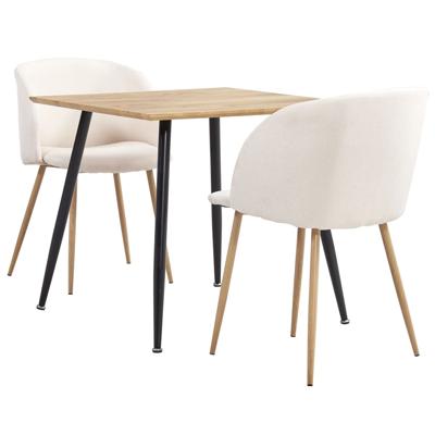 vidaXL 3-delige Eethoek stof crème vidaXL 3-delige Eethoek stof crème